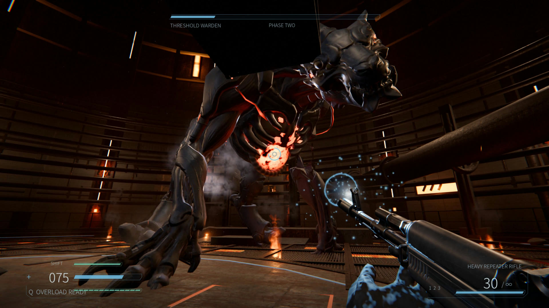 The Overload beam hits the core