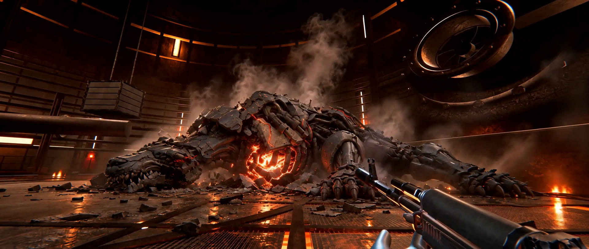 The finishing sequence: the Warden collapses