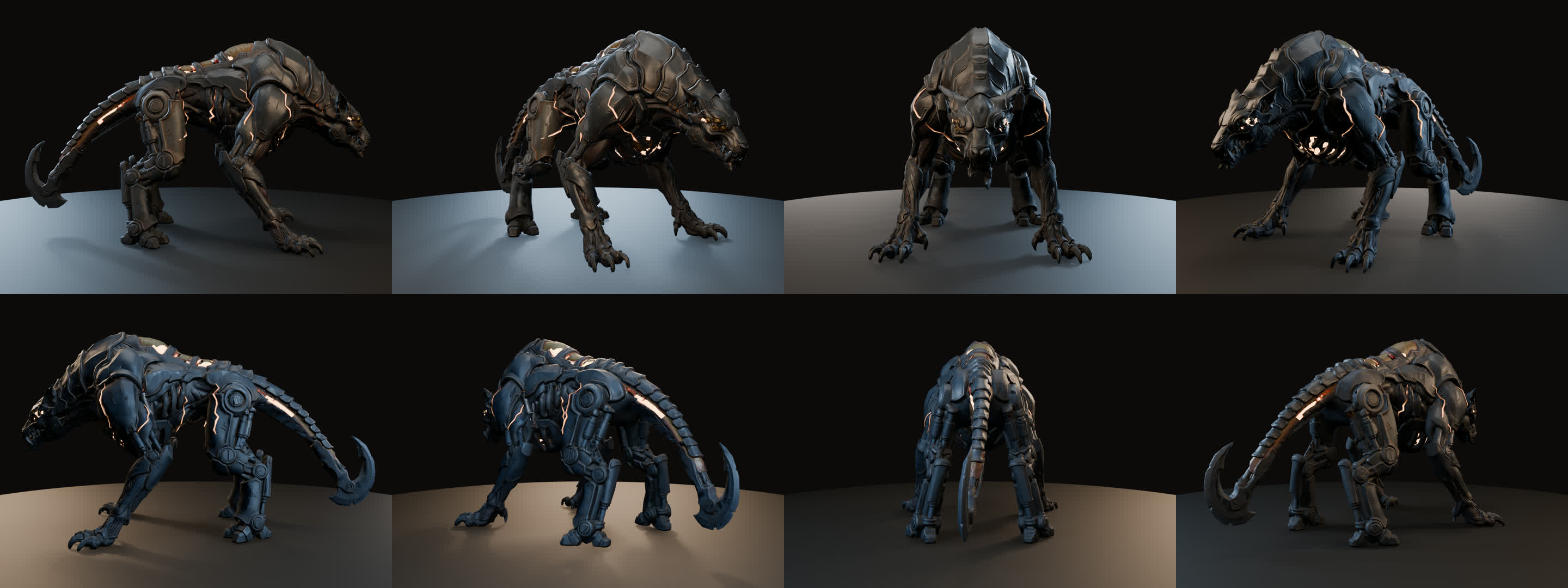The current model rendered from eight angles